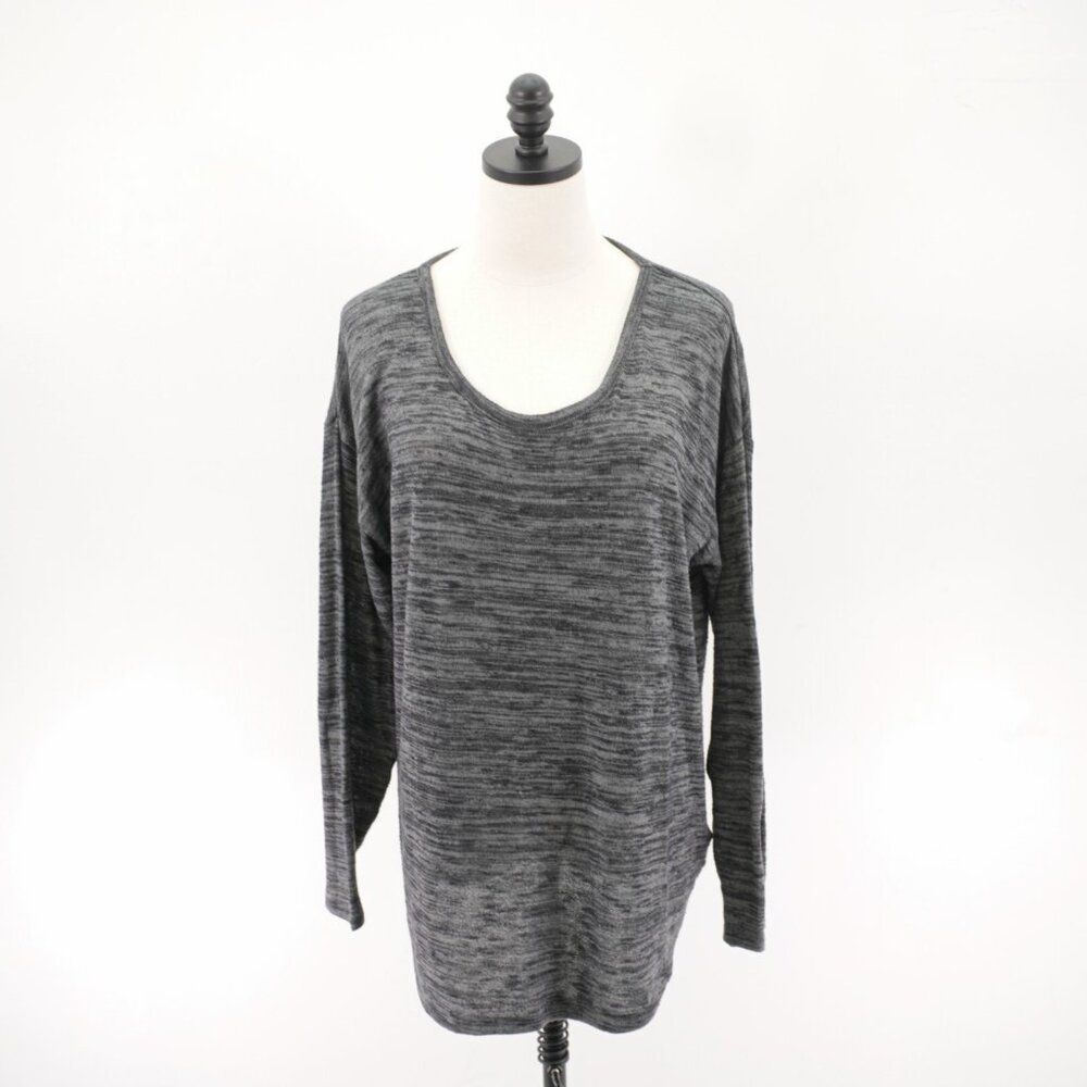 Jones New York Signature XL Scoop Neck Heather Gray Light Weight Sweater
